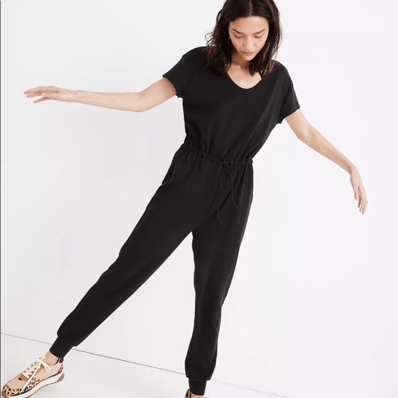 Madewell mwl breeze drawstring jumpsuit true black comfort - Picture 2 of 3